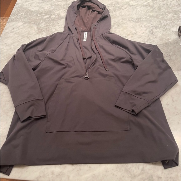 Athleta Hooded Quarter Zip with Pocket. Button up sides. Large. Like new. - Picture 1 of 4